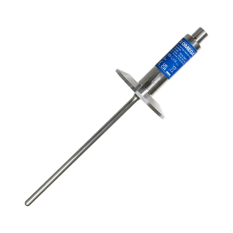 Sanitární odporový teploměr Pt100 s IO-Link a výstupem 4-20mA - Průměr 6,4 mm (1/4")Délka 15 cm (6")Rozměr procesního připojení 2"Typ procesního připojení Tri-Clamp Expresní Doručení