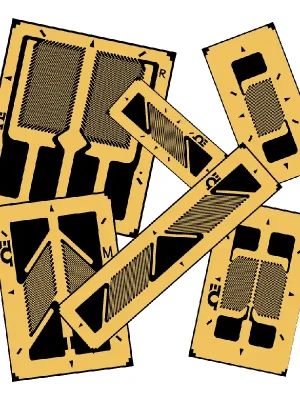 Časově Omezené Shear Strain Gauges with Transducer Quality (Pack of 5) - Termination type solder padsResistance 350 ΩGrid length 1,4 mmGrid width 1,5 mmCompensation AL (aluminium)