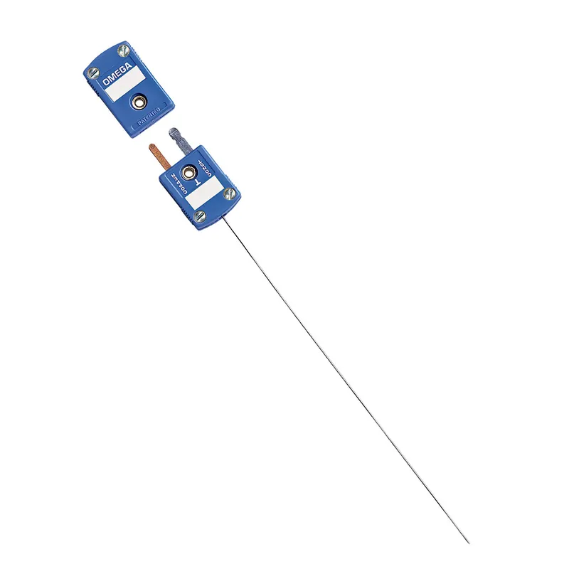 Termočlánková sonda malého průměru s miniaturním konektorem - Typ termočlánku KPrůměr 0,25 mm (0.010")Typ měřícího konce neuzemněný spojDélka 30 cm (12")Materiál pláště Super OMEGACLAD™ XL Autentický