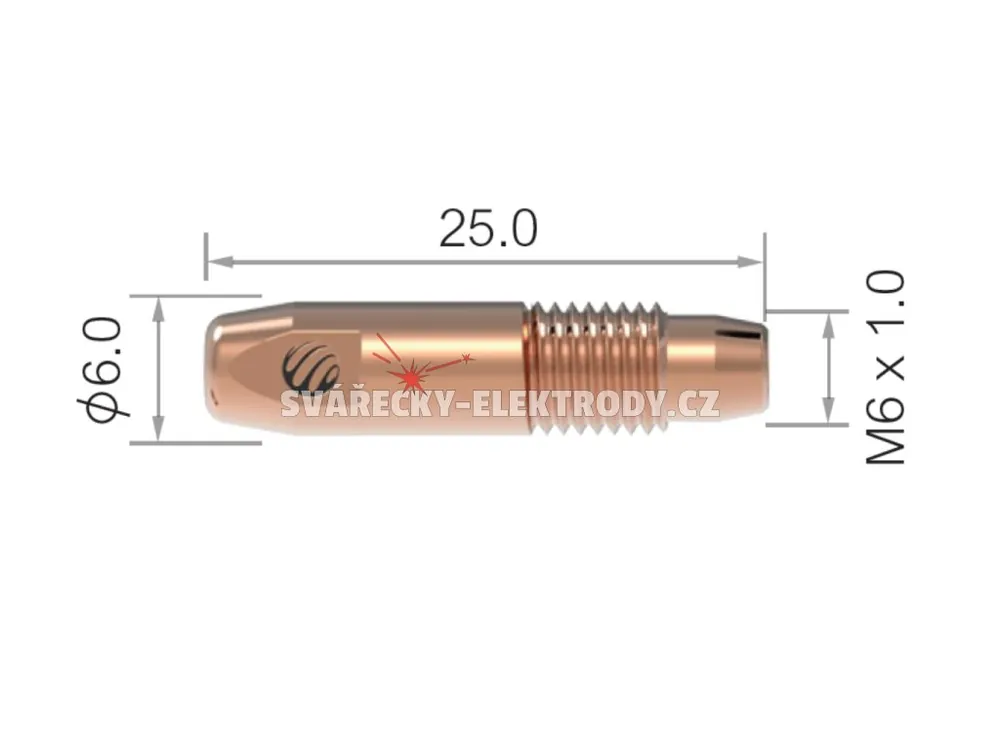 Průvlak ARC M M6/6/25, E-Cu - 1,2 mm Odeslání Ihned