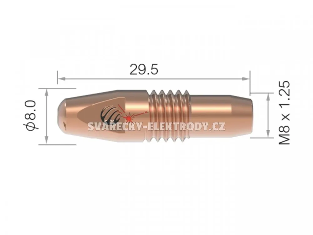 Bezpečná Platba Průvlak ARC M M8/8/29,5, E-Cu - 0,8 mm