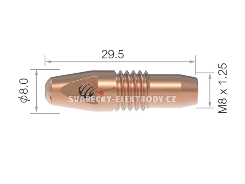 Průvlak ARC M M8/8/29,5, E-Cu - 1,0 mm Expresní Doručení