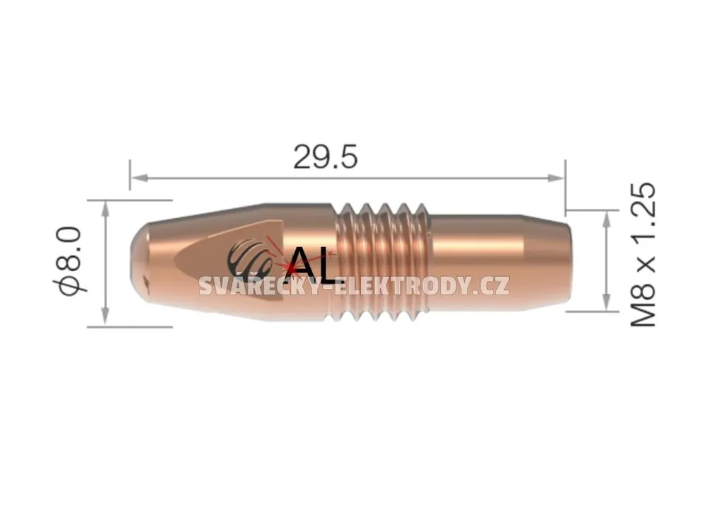 Průvlak ARC M M8/8/29,5, E-Cu - 1,0 mm (pro AL) Nejlepší Cena