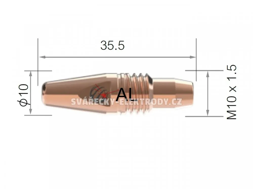 Akční Cena Průvlak ARC M M10/10/35,5, CuCrZr - 0,8 mm (pro AL)