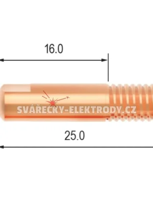 Zlevněný Průvlak BINZEL M6/6/25, E-Cu - 1,0 mm (dlouhý závit)