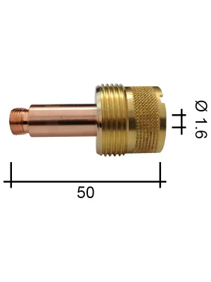 Bezpečná Platba Spannzangenhalter 1,6 50 mm /TE0006-16/45V25/525.3261.6/701.0203-ZVAR/ TIG17/18/26 mit Sieb