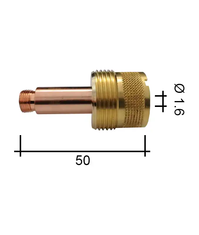 Bezpečná Platba Spannzangenhalter 1,6 50 mm /TE0006-16/45V25/525.3261.6/701.0203-ZVAR/ TIG17/18/26 mit Sieb