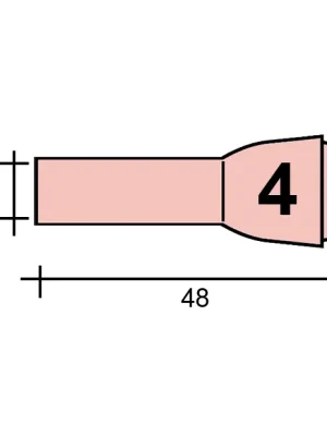 Rychlé Dodání WIG-Düse Gr. 4 6,5 /TC0096/796F71/701.0289-ZVAR/ TIG9/20