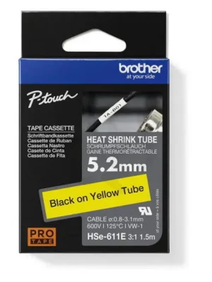Víkendová Akce Bužírka BROTHER HSE-611E, bužírka žlutá/černá (5, 2 mm)