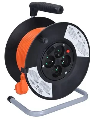 Sleva 4z prodlužovací přívod - na bubnu, 25m, oranžový kabel, 3x 1,5mm2 SOLIGHT PB03