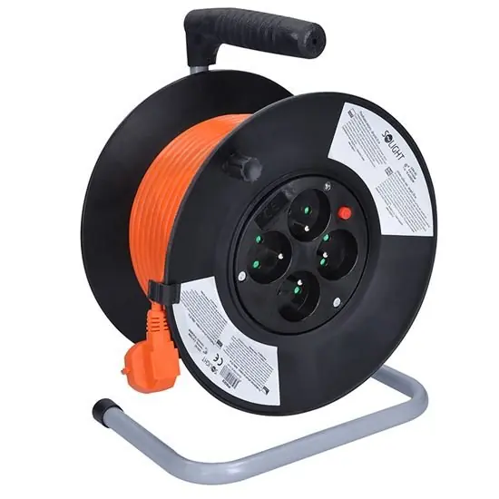 Sleva 4z prodlužovací přívod - na bubnu, 25m, oranžový kabel, 3x 1,5mm2 SOLIGHT PB03