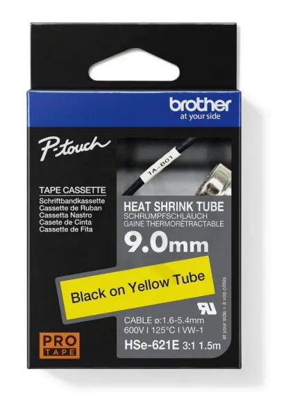 Bužírka BROTHER HSE-621E, bužírka žlutá/černá (9 mm) Víkendová Akce