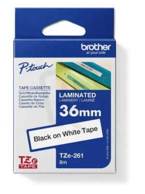 Novinka Páska BROTHER TZe-261, bílá/černá (36mm, laminované)
