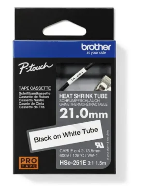 Sleva Bužírka BROTHER HSe-251E, bužírka bílá/černá (21 mm)