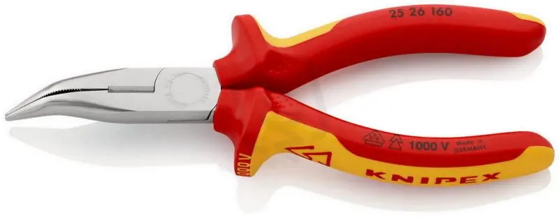Autentický Půlkulaté kleště s břity (Kleště pro radiotechniku) 160 mm KNIPEX 25 26 160