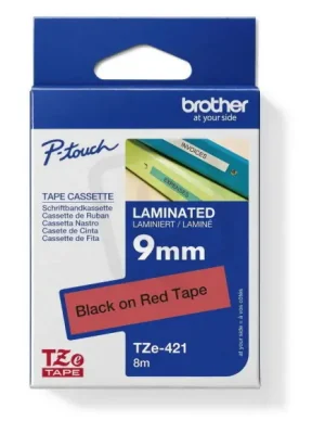 Páska BROTHER TZe-421, červená/černá (9mm, laminované) Nová Kolekce