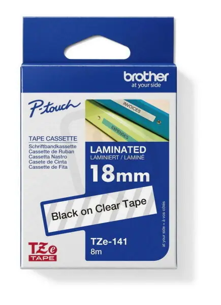 Páska BROTHER TZe-141, průsvitná/černá (18mm, laminované) Must-Have