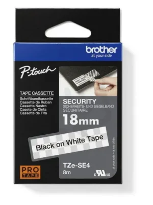 Cenová Bomba Páska BROTHER TZe-SE4, bílá/černá (18mm, plombovací)