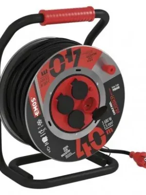 Venkovní prodlužovací kabel na bubnu 40 m 4 zás. černý guma-neopren 230V 2,5mm2 Top Prodej