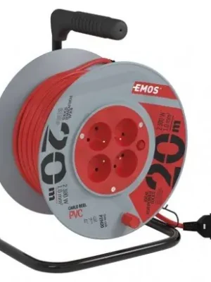 Prodlužovací kabel na bubnu 20 m 4 zásuvky červený PVC 230 V 1mm2 EMOS P19420 Cenově Výhodný
