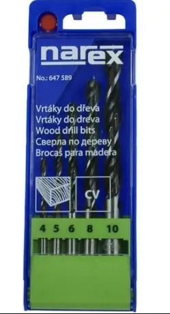 Akční Cena Narex 647589 Sada vrtáků do dřeva 5dílná 4, 5, 6, 8, 10 mm 1