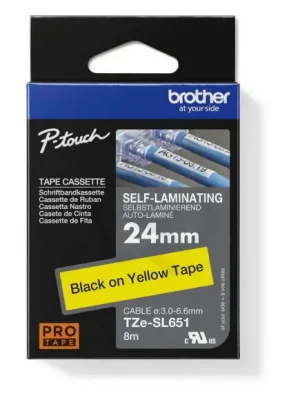 Páska BROTHER TZE-SL651, žlutá/černá (24mm, samolaminovací), délka 8m Cenový Hit