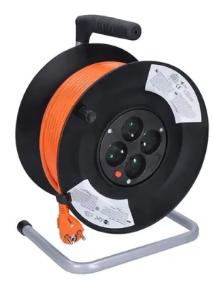 4z prodlužovací přívod - na bubnu, 50m, oranžový kabel, 3x 1,5mm2 SOLIGHT PB04 Sezónní Sleva