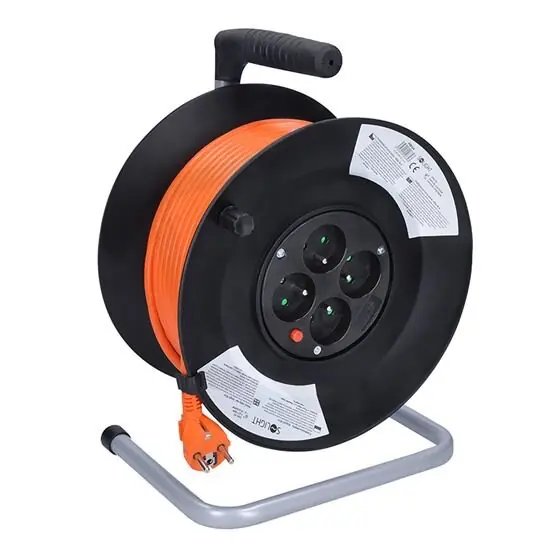 4z prodlužovací přívod - na bubnu, 50m, oranžový kabel, 3x 1,5mm2 SOLIGHT PB04 Sezónní Sleva