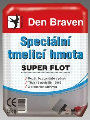 Výhodná Nabídka Bezpáskový tmel na sádrokartony SUPER FLOT 5 kg DEN BRAVEN 00412GY
