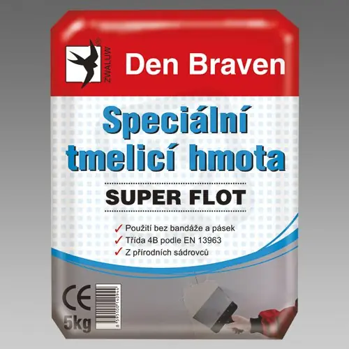 Výhodná Nabídka Bezpáskový tmel na sádrokartony SUPER FLOT 5 kg DEN BRAVEN 00412GY