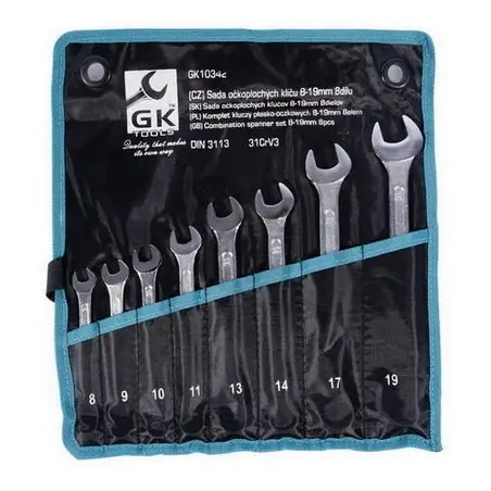 Rychlé Dodání Sada klíčů očkoplochých 8-19 mm 8 dílů, chrom-obal GK TOOLS GK10342