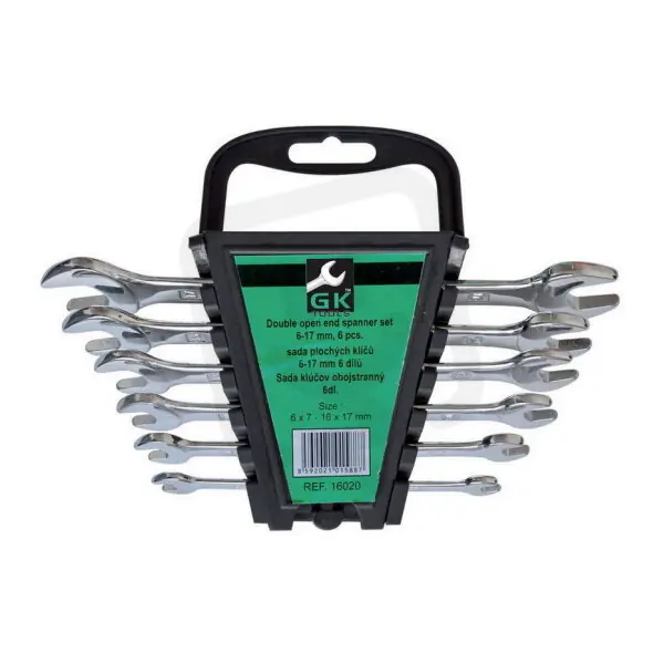 Cenově Výhodný Sada plochých klíčů 6-17 mm 6 dílů chrom GK TOOLS P16020