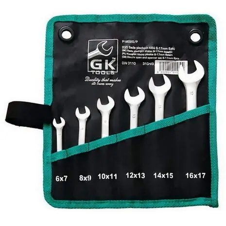 Cenový Hit Sada plochých klíčů 6-17 mm 6 dílů, chrom-obal GK TOOLS P16020/P
