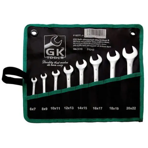 Pouze Dnes Sada plochých klíčů 6-22 mm 8 dílů chrom-obal GK TOOLS P16031/P
