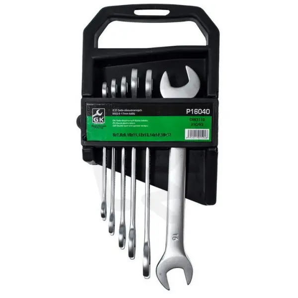 Sada plochých klíčů 6-17 mm 6 dílů matný chrom GK TOOLS P16040 Cenový Hit