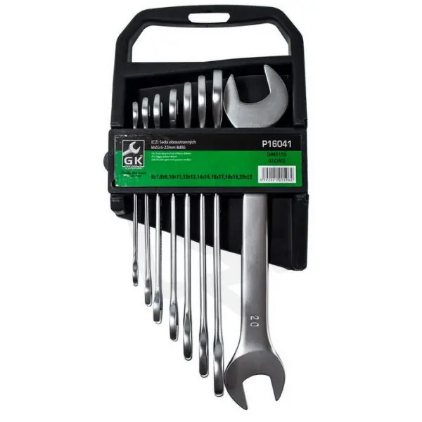 Jen Po Omezenou Doba Sada plochých klíčů 6-22 mm 8 dílů matný chrom GK TOOLS P16041