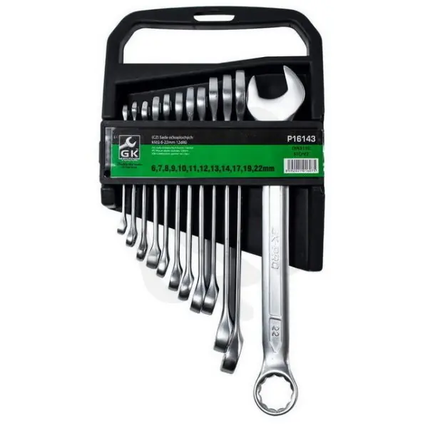 Sada očkoplochých klíčů 6-22 mm 12 dílů matný chrom GK TOOLS P16143 Speciální Cena