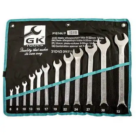Sada očkoplochých klíčů 6-32 mm 12 dílů matný chrom-obal GK TOOLS P16144/P Nejprodávanější