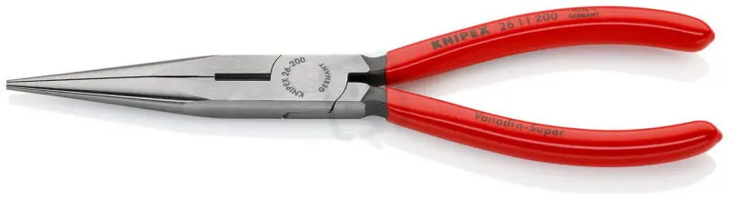 Půlkulaté kleště s břity (úzké ploché kleště) 200 mm KNIPEX 26 11 200 Horká Nabídka