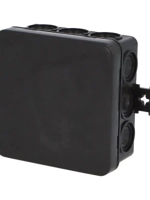 Krabice F12 černá - MiniBOX IP55 rozbočovací, s naklapávacím víčkem, 85x85x40mm Nízká Cena