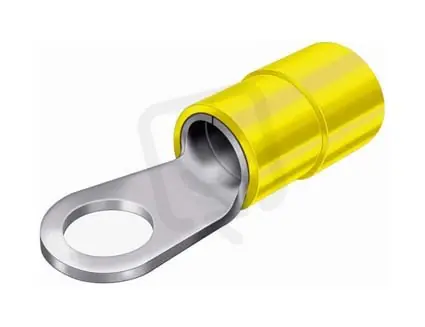 Novinka Oko izolované, průřez 25mm2/M8/šíře 16mm, izolace PA žlutá OI 25-M 8/PA