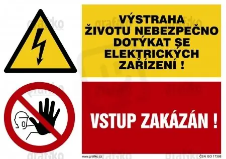 Omezená Nabídka Grafiko 3.8216.SD Nálepka Výstraha životu+Vstup zak148x210