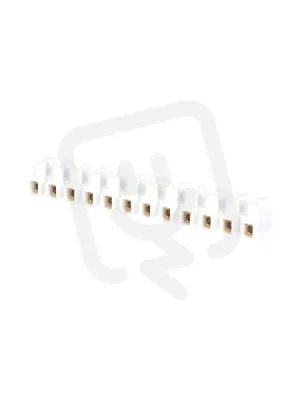 Sleva Svorkovnice přístrojová E-KL 1 12x6mm2 T85 PP bílá mosazná hranatá 41A/400V