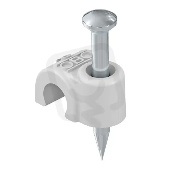 Oblíbený OBO 2005 18 LGR Příchytka ISO-Nagel-Clip, 5mm, L18, světle šedá Polypropylén, PP