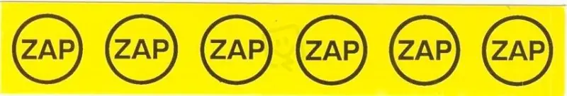 Značení č.42 ZAP (6x v kroužku) 2,5x15cm Odeslání Ihned