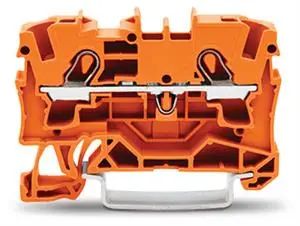 Vysoce Kvalitní 2vodičová průchozí svorka, 4mm2, Vhodná pro aplikace Ex e II, oranžová 2004-1202