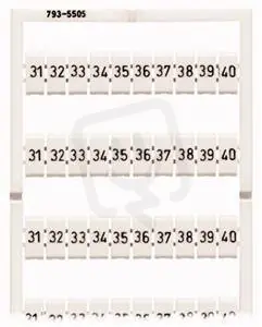 Popisovací karta WMB s potiskem 31-40 (10×) 5-5,2 mm bílá Wago 793-5505 Časově Omezené