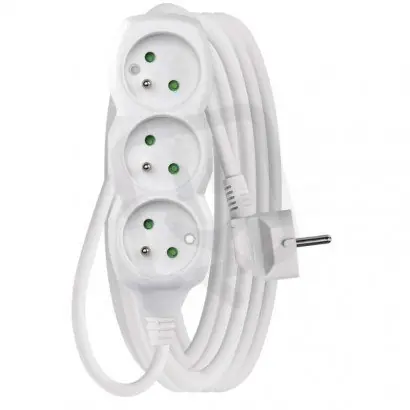 Prodlužovací kabel 5 m 3 zásuvky bílý PVC 1mm2 EMOS P0315 Akce