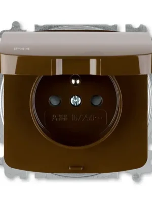 Zásuvka ABB TANGO s ochranným kolíkem, s clonkami IP44 hnědá 6619A-A06997 H Poslední Šance