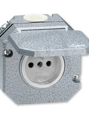 Akce Zásuvka ABB GARANT s víčkem, Al, IP55, šedá 5518-2750